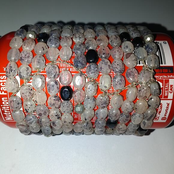 Iris Apfel & Bajalia Gray & Black Stone Beaded Statement Necklace - Picture 1 of 5